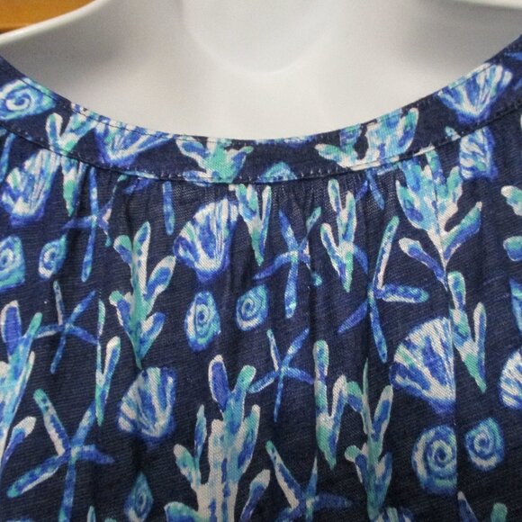 Casey Key top blues & white V neck lightweight soft stretchy tie sleeves sz 1x - Picture 8 of 8